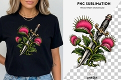 Retro Tattoo Venus Flytrap PNG | Carnivorous Plant Clipart Product Image 3
