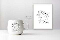 Dove peace sign. Celestial design| Svg, Dxf and Png files Product Image 2
