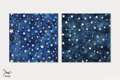 Denim with stars digital paper, background clipart Product Image 3