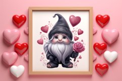 Black Gnome Valentines Day Clipart, Valentines Clipart Product Image 4