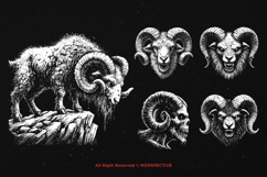 10 Bundle Dark Art Aries Zodiac Goat Baphomet Occult Tattoo Product Image 5