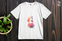 Cute Unicorn with Heart Illustration Clipart Sublimation PNG Product Image 2