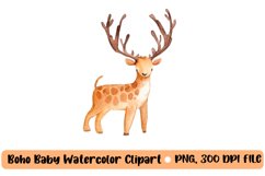Boho baby watercolor clipart, nursery animal clipart Product Image 1