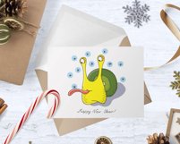 Christmas clipart. Funny snails. Winter Holiday Product Image 2