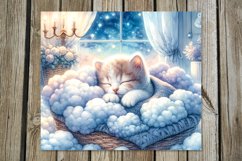 Sleeping kitten | Nursery tumbler Sublimation design P Product Image 3