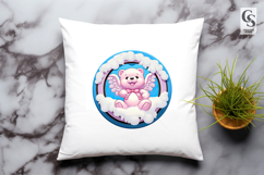 Pink Cute Polar Bear Cartoon Clipart Sublimation PNG Product Image 3