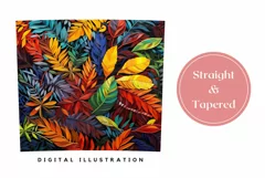 Floral Tumbler Wrap Design, Colorful Tropical Leaves Tumbler Product Image 3