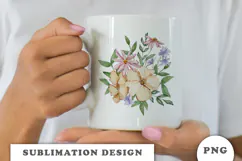 Watercolor Flowers Bouquet png Product Image 3