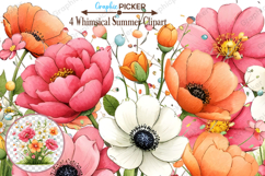 Whimsical Mother's Day Flowers Clipart, Mother's Day Flowers Product Image 2