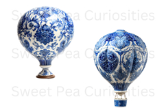 Blue Toile, Ephemera, PNG, Clipart, Junk Journal, flowers Product Image 3