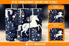 Unicorn Milkyway Tumbler Wrap Designs, Sublimation Wrap Product Image 1
