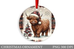 Highland Cow Christmas Ornament. Christmas Ornament Design Product Image 1