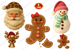 Crochet Yarn Christmas PNG, Pink Crochet Christmas PNG Product Image 1