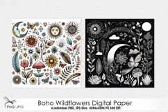 Boho Wildflowers Digital Paper Product Image 3