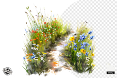 Wildflowers Pathway Clipart Product Image 1