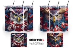 3D Owl American Patriotic Tumbler | 4th Of July Product Image 4
