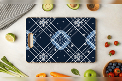 Winter Blue Plaid Cutting Boards sublimation Design Product Image 3