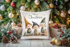 Cute christmas gnomes digital paper, background clipart Product Image 3