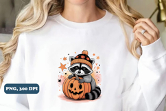 Boo Ghost Raccoon Png, Halloween png design Product Image 2