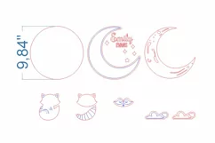 Raccoon & Moon Baby Name Sign SVG Laser cut file for Glowfo Product Image 3