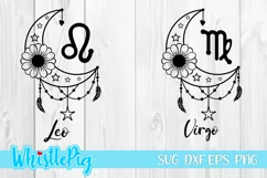 Crescent Moon Zodiac Signs Svg Zodiac Symbols Svg Astrology Product Image 11