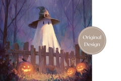 Art Halloween Tumbler, Cute Ghost Tumbler Template Product Image 3