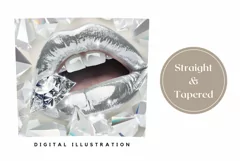 Holographic Lips Tumbler Wrap, Silver Lips Tumbler Design Product Image 3