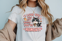 Funny Hangry Cat Illustration I Love You Valentine Cartoon Product Image 3