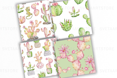 Watercolor Cactus Seamless Patterns Product Image 3