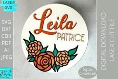 Kiara Leigh Floral Laser svg, Nursery Glowforge Laser svg Product Image 4