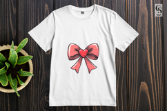 Heart Bow Ribbon Illustration Clipart Sublimation PNG Product Image 2
