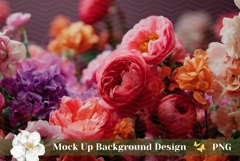 Flowers Background Mockup, Floral Background, Flowers PNG Product Image 1