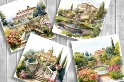 Watercolor Garden Papers | Italian Garden Illustration Product Image 3