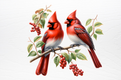 Christmas Cardinal Watercolor Clipart PNG Product Image 3