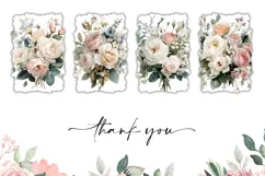 Watercolor Roses Towel Template, Floral Towel Designs Product Image 3