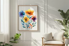 Watercolor flowers, Colorful Floral Sublimation Product Image 2