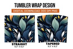 Abstract Shapes And Leaves Tumbler Wrap Sublimation Product Image 3