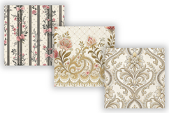 Lace Toile Digital Paper Pack, Elegant Vintage Lace &amp; Floral Product Image 3