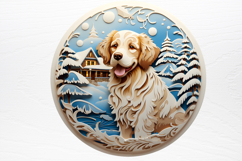 Christmas Dog Ornaments Engraved Clipart PNG Product Image 3
