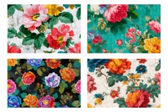 Floral Cosmetic Bag PNG, Vintage Flowers Cosmetic Bag Design Product Image 3