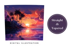 Tropical Sunset Tumbler Wrap Design, Summer Sublimation Product Image 3