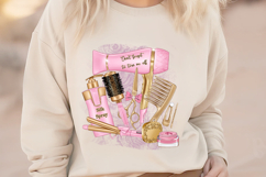 Pink Hair Salon Sublimation PNG Beauty Tools Design Product Image 2