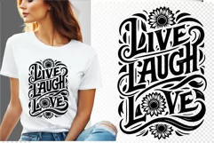 live laugh love, Floral SVG, Love SVG, Sunflower SVG Product Image 1