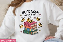 Book Nook with a Buzz PNG, Book Sublimation PNG Product Image 1