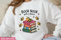 Book Nook with a Buzz PNG, Book Sublimation PNG Product Image 1