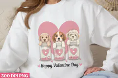 Happy Valentines Day PNG, Valentine Dog Sublimation PNG Product Image 3