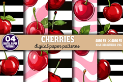 Cherries Digital Paper Background PNG Product Image 1