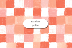 Watercolor Gingham Seamless Pattern, Pink Red Check Design Product Image 1