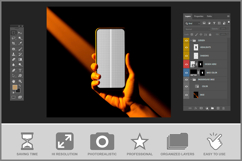 Smartphone Mockup in Dramatic Low-Key Lighting Product Image 3