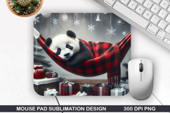 Panda Mouse Pad Sublimation, Christmas Mouse Pad PNG Product Image 1